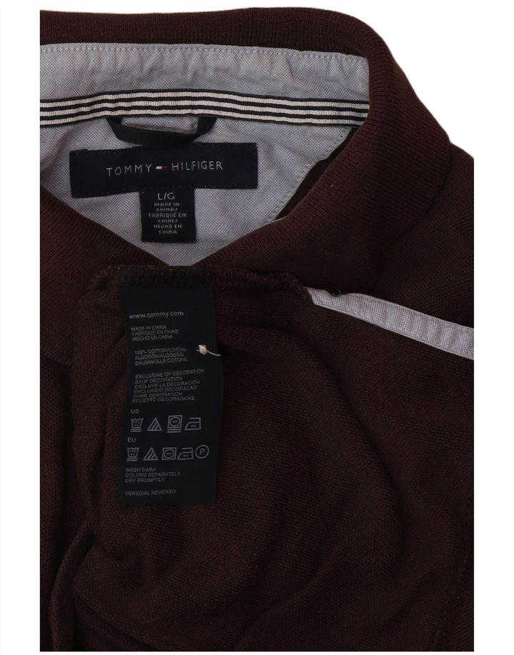 TOMMY HILFIGER Poloshirt til mænd Stor brun bomuld
