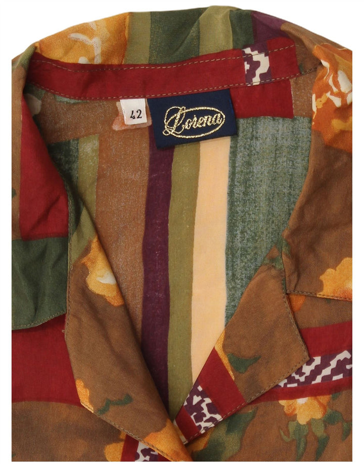Lorena Dame Skjorte Bluse IT 42 Medium Flerfarvet Patchwork Retro