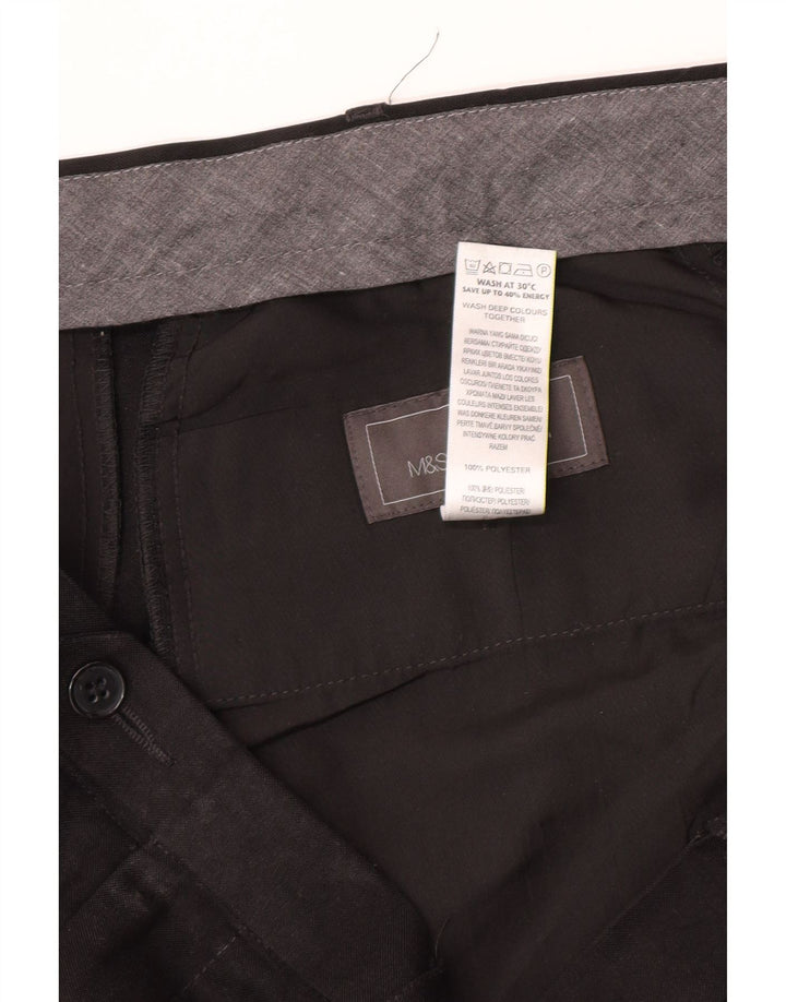 Marks & Spencer Herre Regular Fit Suit Bukser W40 L31 Sort polyester