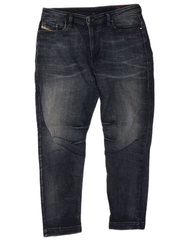 DIESEL Dame Crop Slim Jeans W27 L24 Blå Bomuld