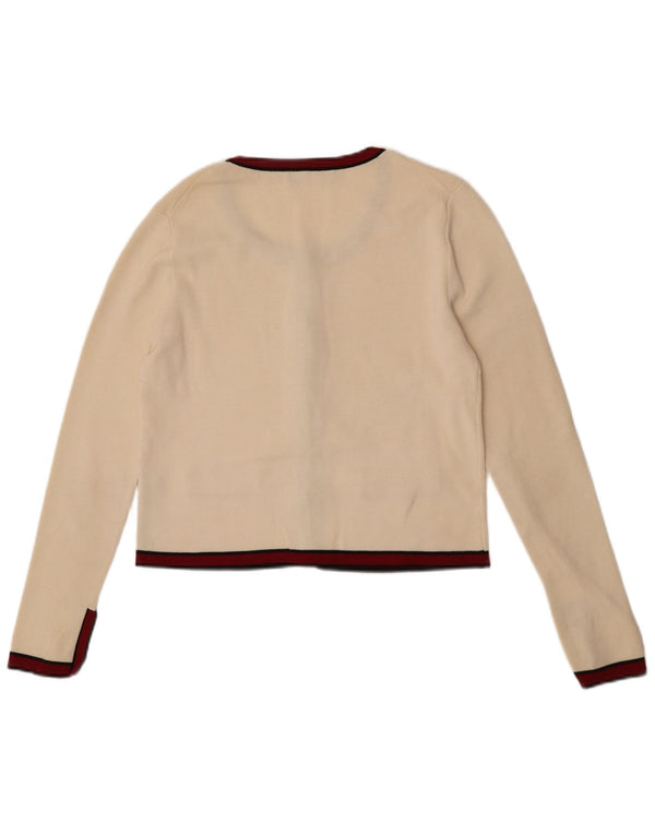 Zara Womens Crop Cardigan Sweater UK 12 Medium Off White