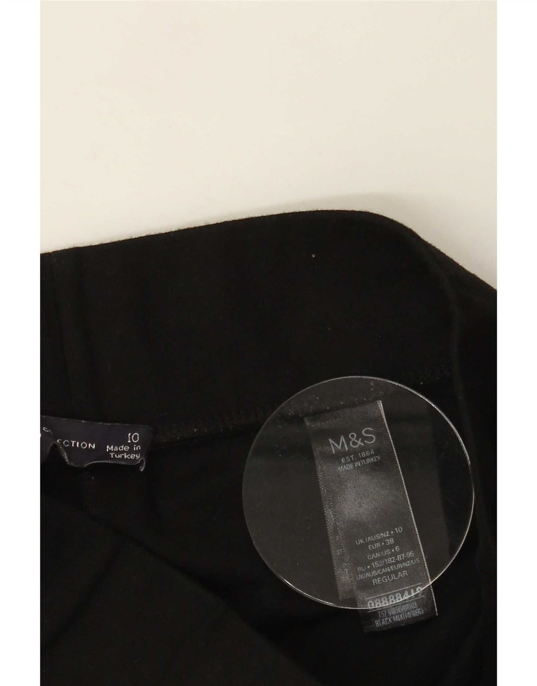 Marks & Spencer Womens Leggings UK 10 Small Black Colourblock Viscose
