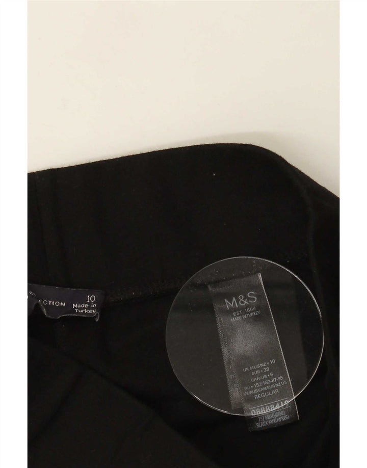 Marks & Spencer Womens Leggings UK 10 Small Black Colourblock Viscose