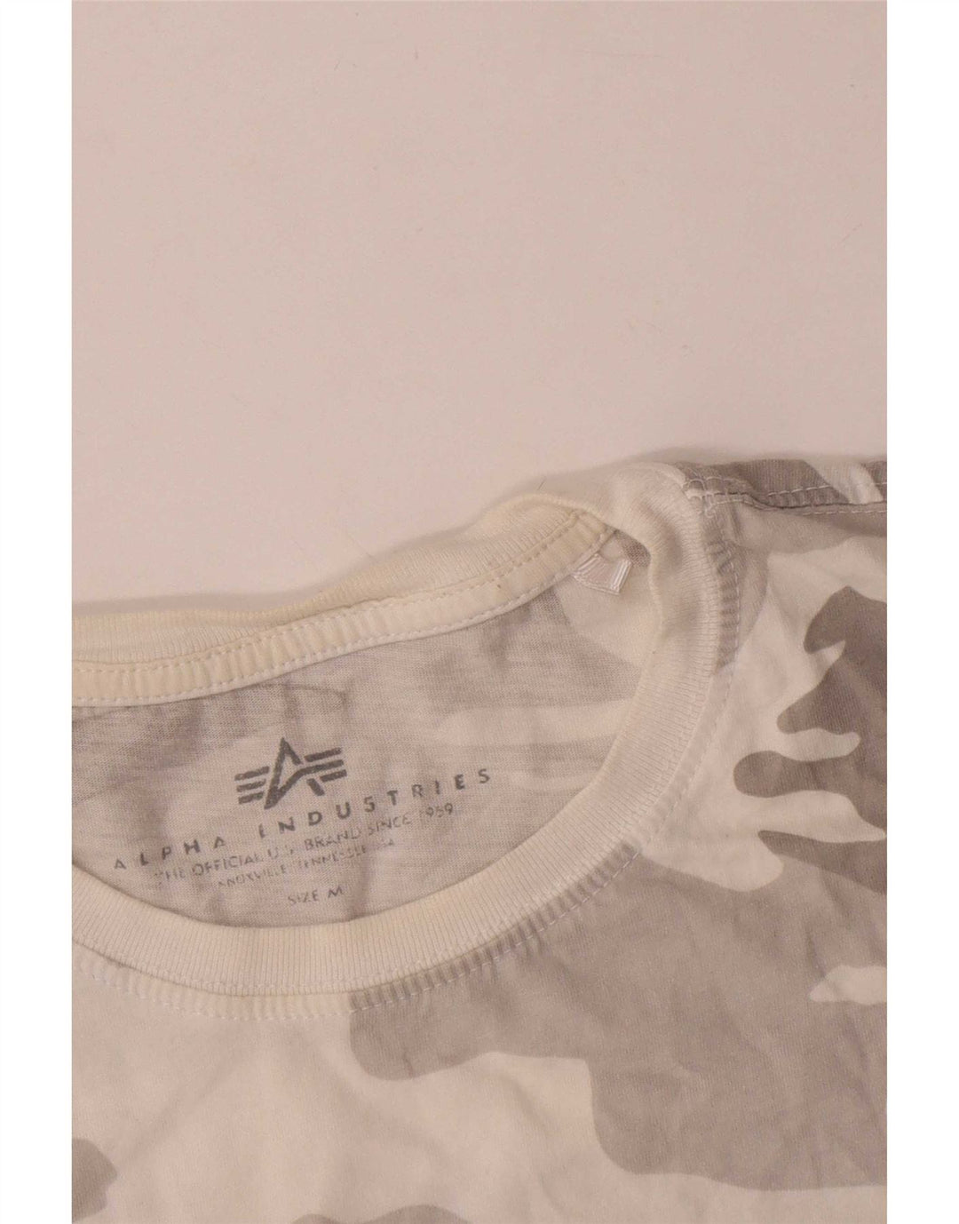 Alpha Industries Herre grafisk T-shirt Top Medium Grå Camouflage Bomuld