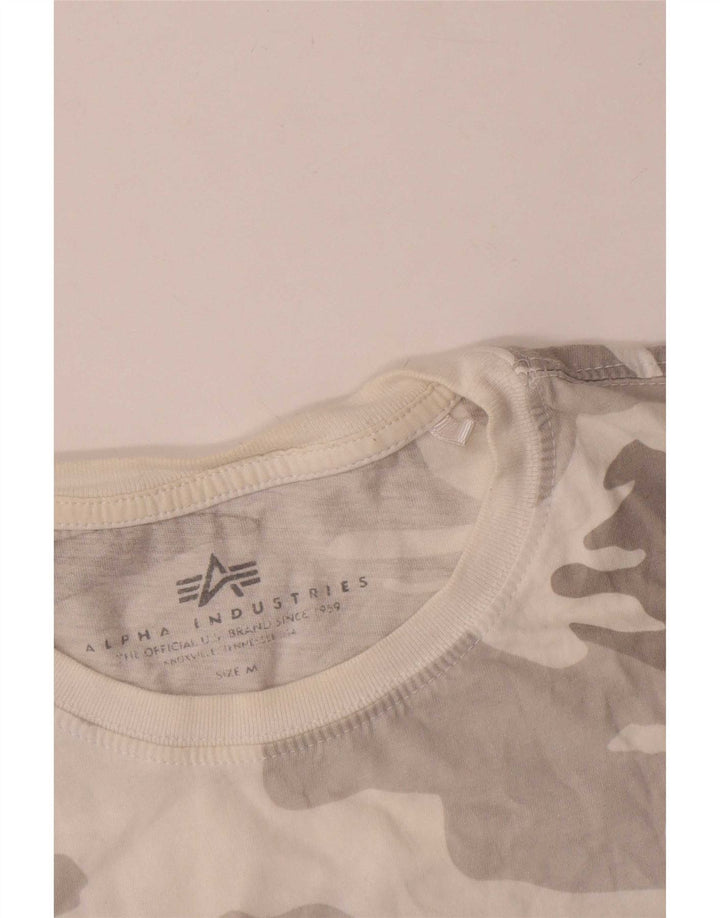 Alpha Industries Herre grafisk T-shirt Top Medium Grå Camouflage Bomuld