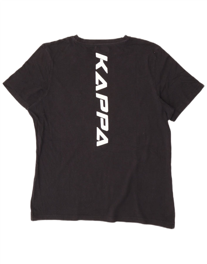 Kappa Herre Grafisk T-Shirt Top Stor Sort