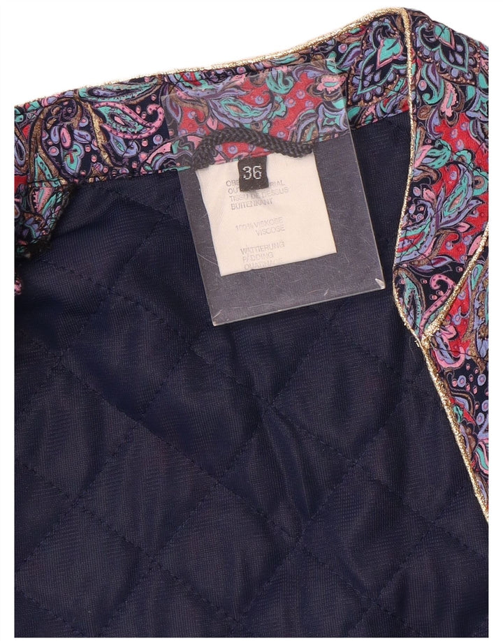 Vintage polstret jakke til kvinder IT 36 Lille lilla Paisley Viscose