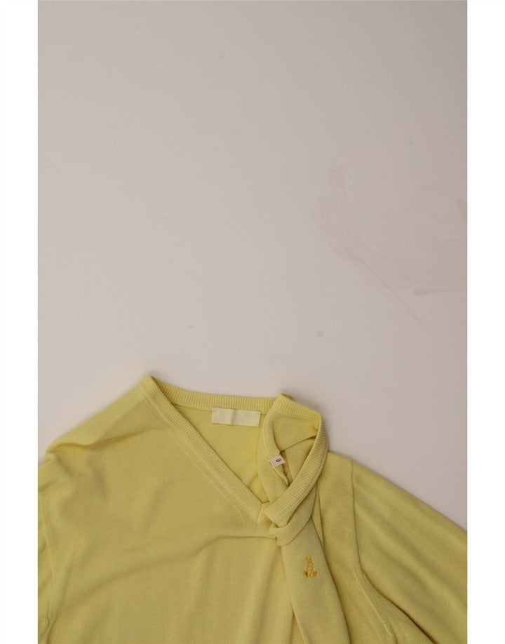 BRAMANTE Mens V-Neck Jumper Sweater Medium Yellow Cotton Vintage Bramante and Second-Hand Bramante from Messina Hembry 