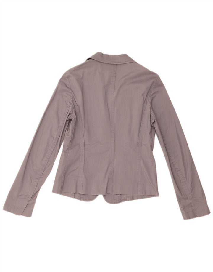 Benetton Dame 3-knaps blazerjakke IT 42 Mellemgrå bomuld