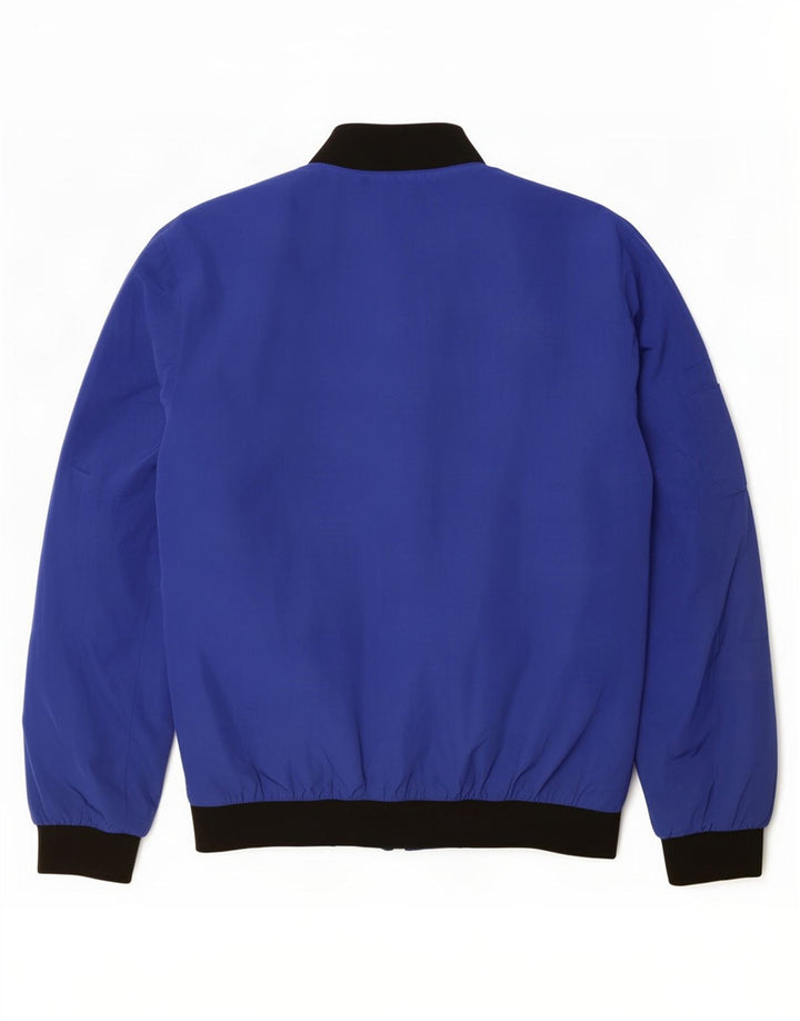 Zara Bomber Jacket UK 38 Medium Blue Colourblock Polyester