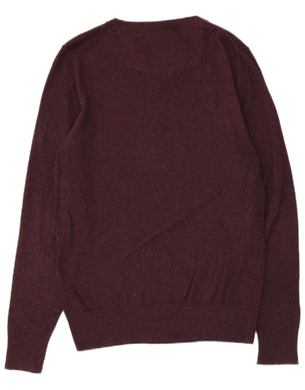 FAT FACE Dame Oversized V-hals sweater UK 10 Small Burgundy