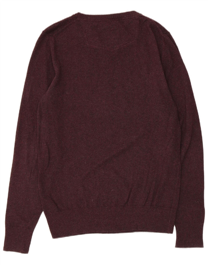 FAT FACE Dame Oversized V-hals sweater UK 10 Small Burgundy
