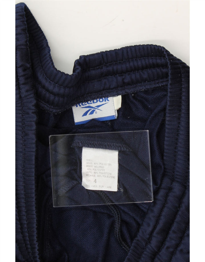 REEBOK Mens Tracksuit Trousers Large  Navy Blue Colourblock Polyester Vintage Reebok and Second-Hand Reebok from Messina Hembry 