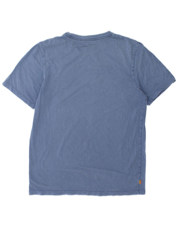 Timberland Herre Regular Fit T-shirt Top Medium Blue Bomuld