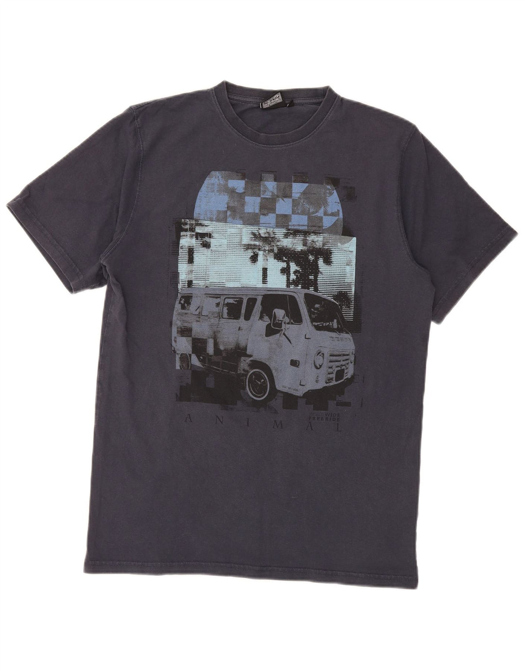 Animal Herre grafisk T-shirt Top Medium Marineblå Bomuld