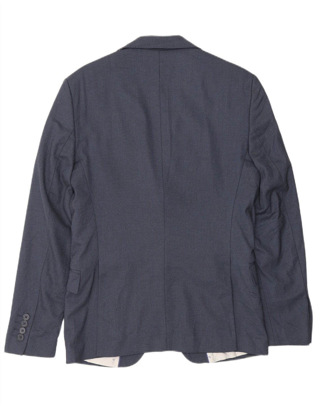 Zara Herre 2-knaps blazerjakke EU 46 Small Navy Blue Viscose
