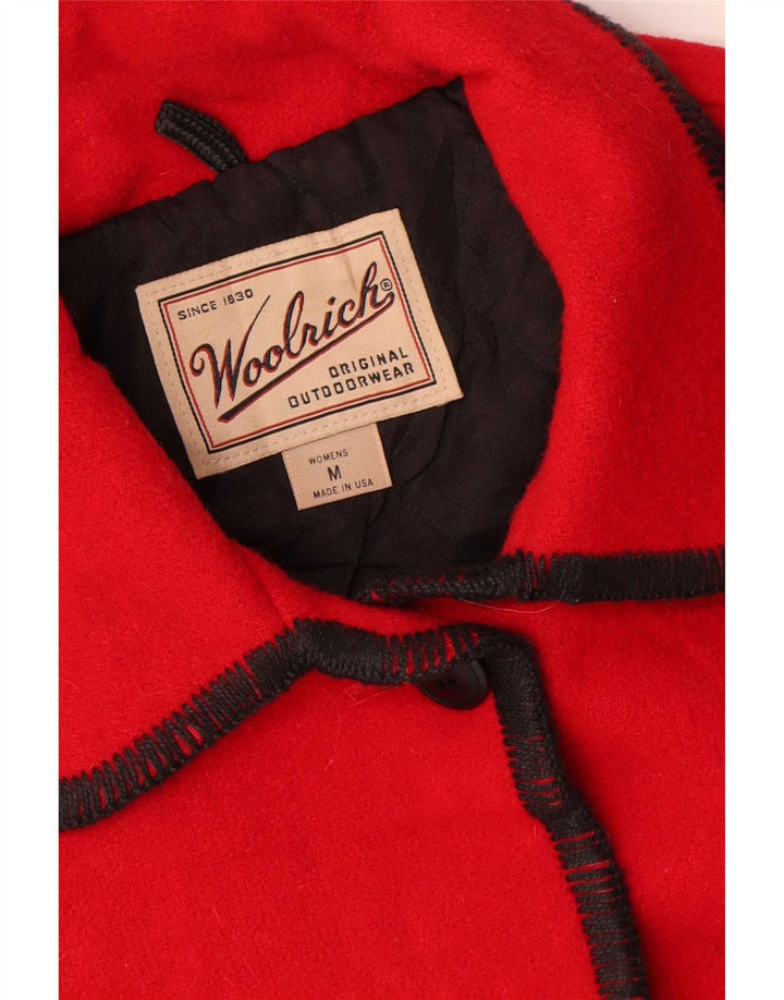 Woolrich Dame Oversized Overfrakke UK 14 Medium Rød Uld