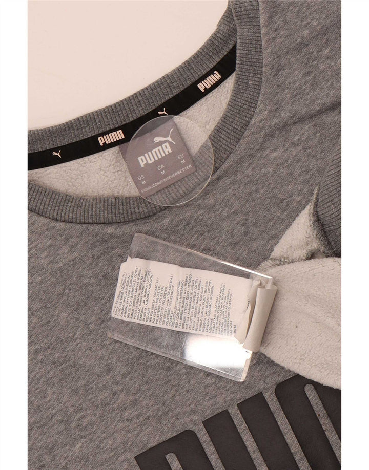 Puma Herre Grafisk Sweatshirt Jumper Medium Grå Bomuld