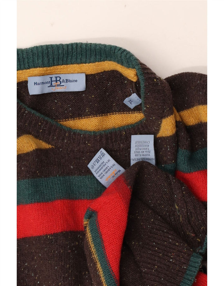Harmont & Blaine mænds rund hals sweater XL flerfarvet stribet
