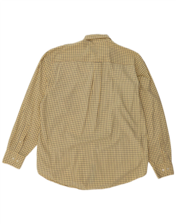 NAUTICA Mens Shirt Medium Yellow Check Cotton