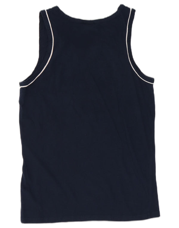 Gianmarco Venturi Herre Grafisk Vest Top Medium Marineblå Bomuld