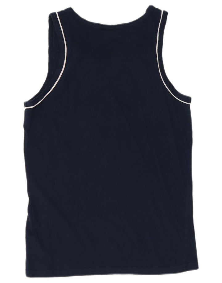 Gianmarco Venturi Herre Grafisk Vest Top Medium Marineblå Bomuld