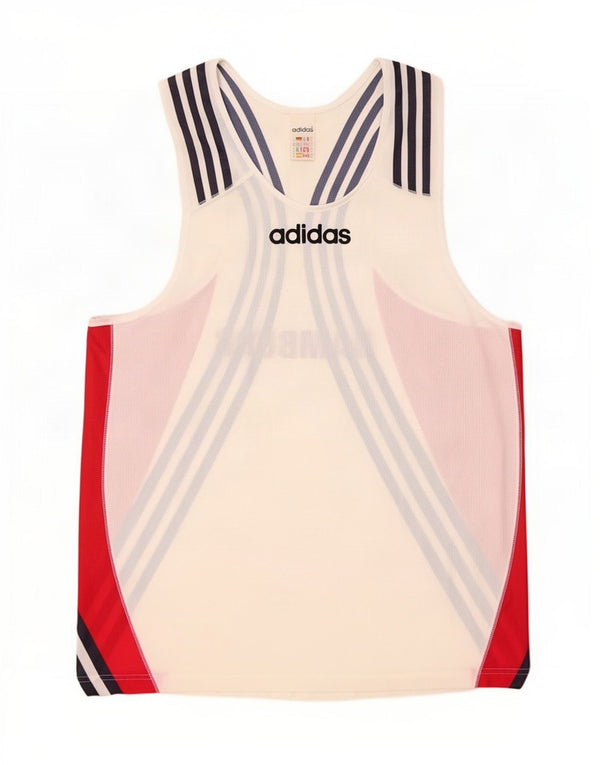 Adidas Herre Hamburg Grafisk Vest Top UK 44/46 Large White Colourblock