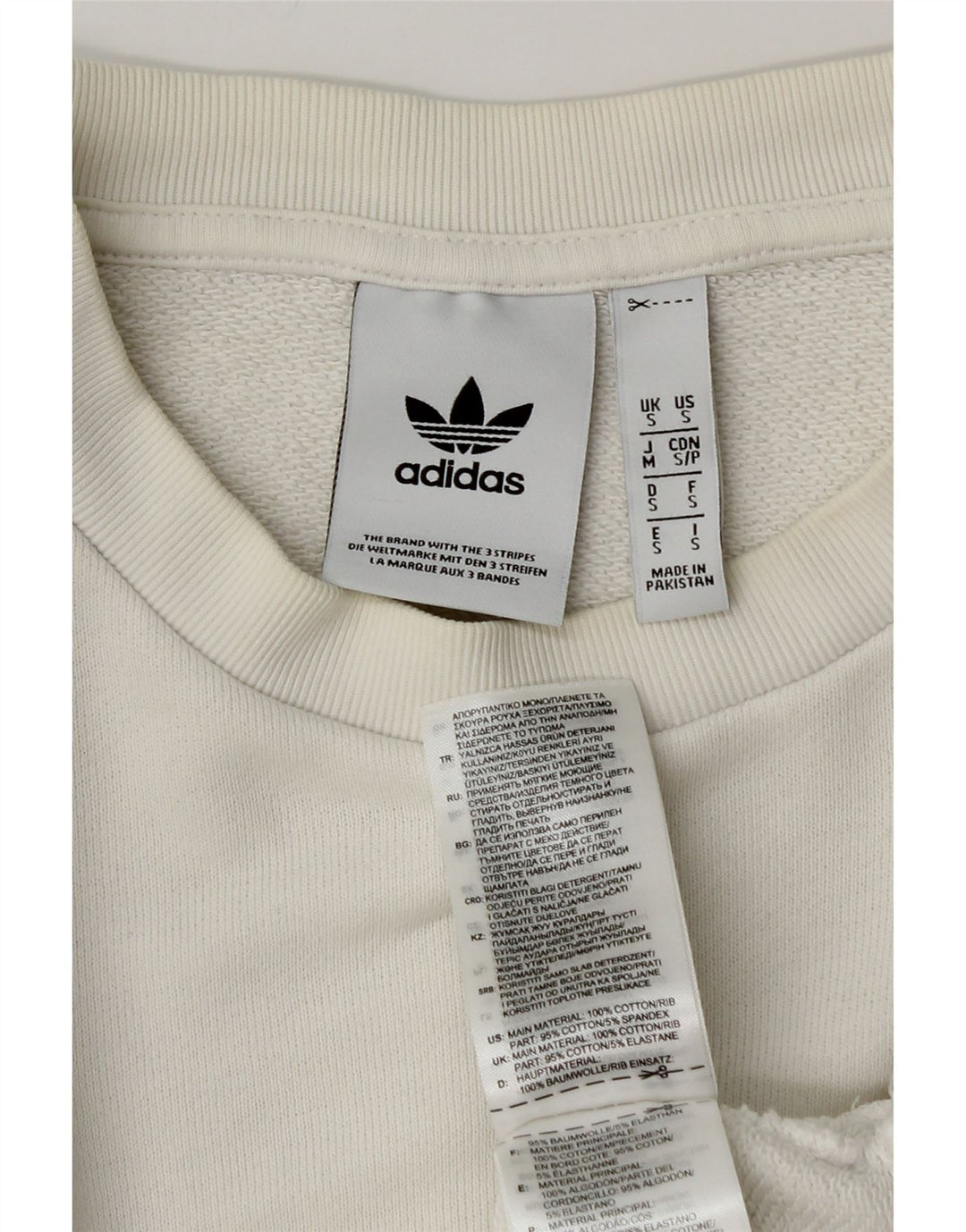 ADIDAS grafisk sweatshirt til mænd, lille hvid bomuld