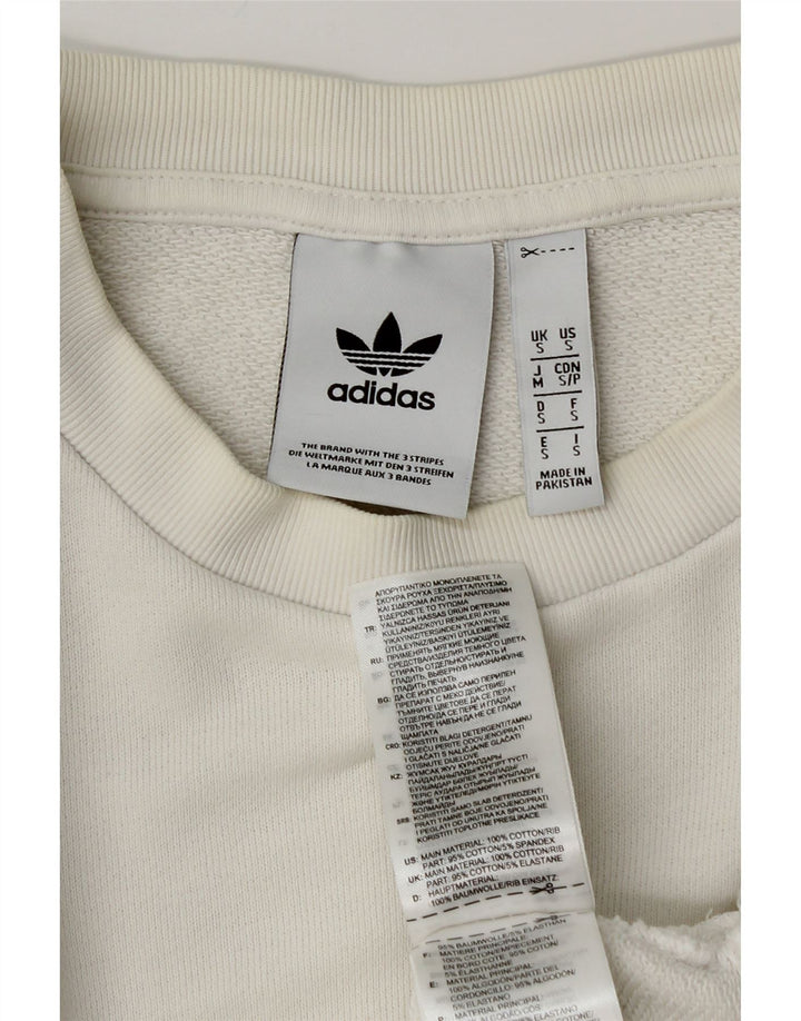 ADIDAS grafisk sweatshirt til mænd, lille hvid bomuld
