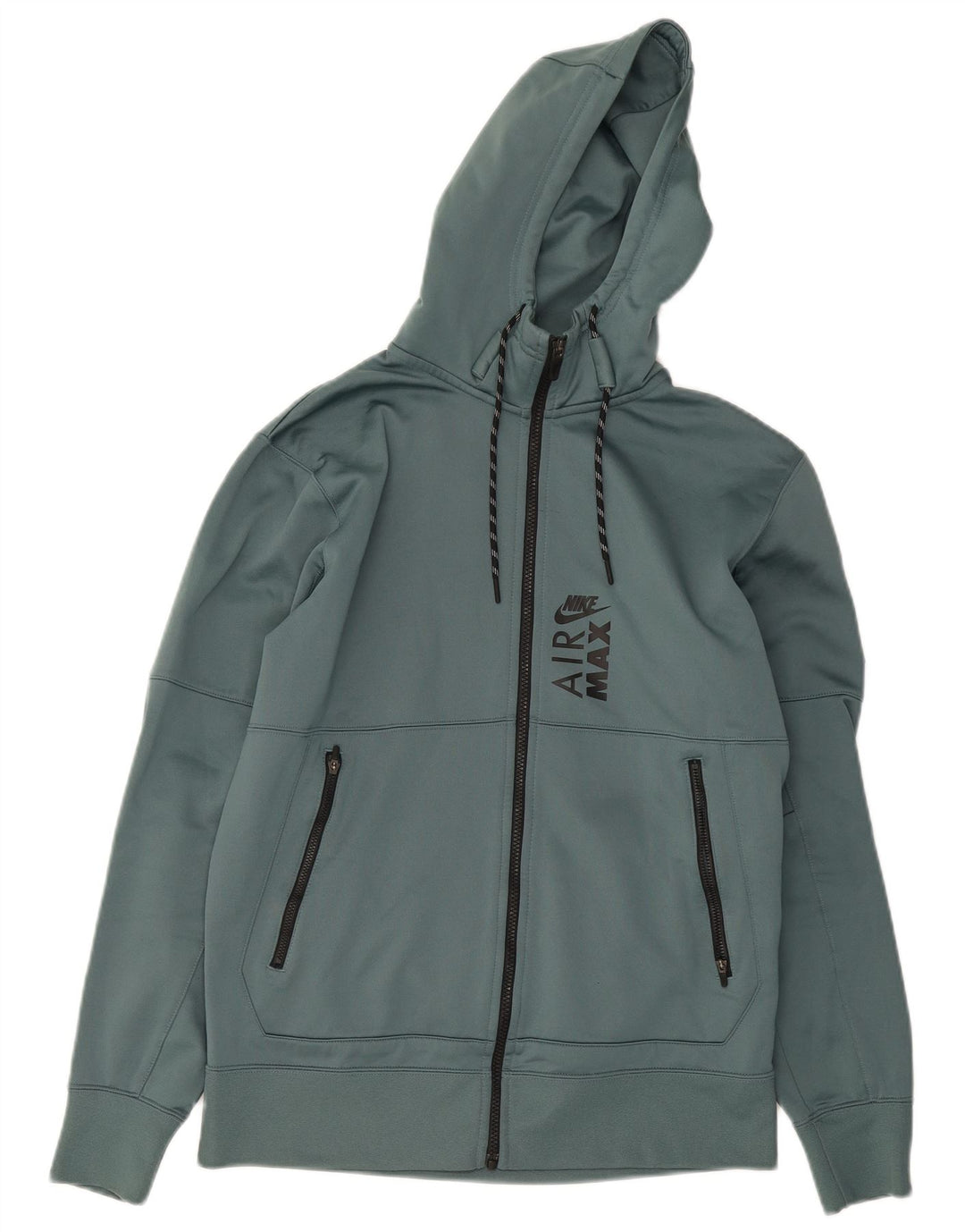Nike Herre Therma-Fit grafisk hættetrøje med lynlås mellemgrøn polyester