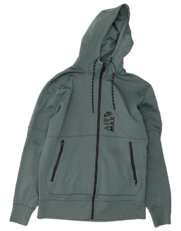 Nike Herre Therma-Fit grafisk hættetrøje med lynlås mellemgrøn polyester