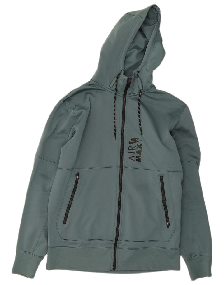 Nike Herre Therma-Fit grafisk hættetrøje med lynlås mellemgrøn polyester