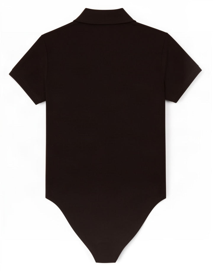 Zara Womens Shirt Bodysuit UK 14 Large Black Polyester