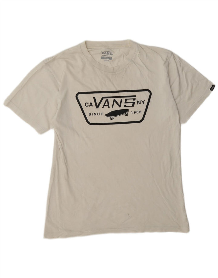 Vans Herre Classic Fit Grafisk T-Shirt Top Lille Hvid Bomuld