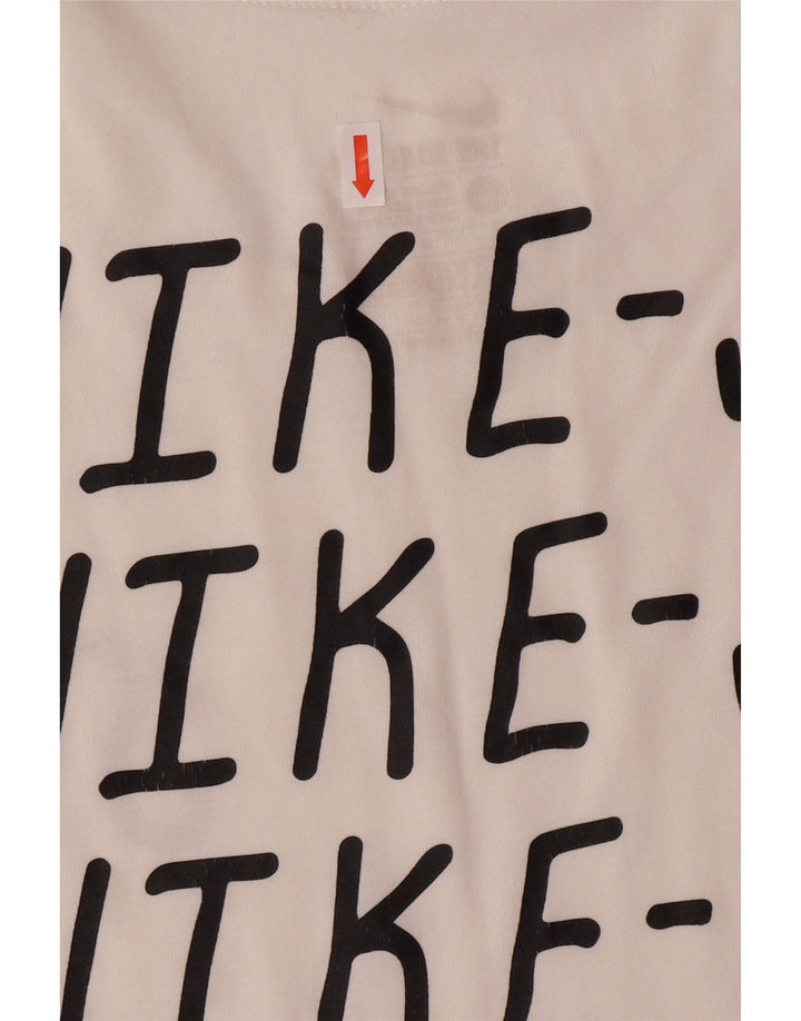 NIKE Mens Dri Fit Graphic T-Shirt Top Medium White Cotton