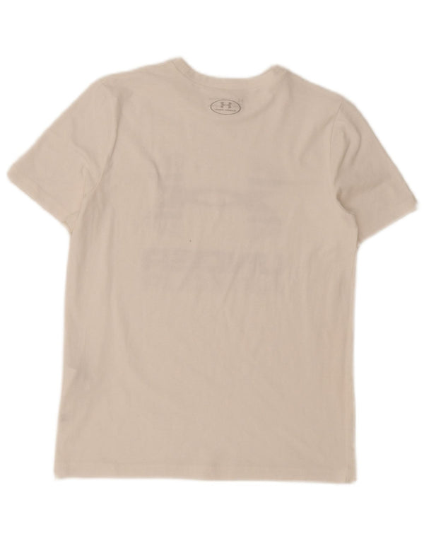 Under Armour Boys Grafisk T-Shirt Top 13-14 år XL Off White Sports
