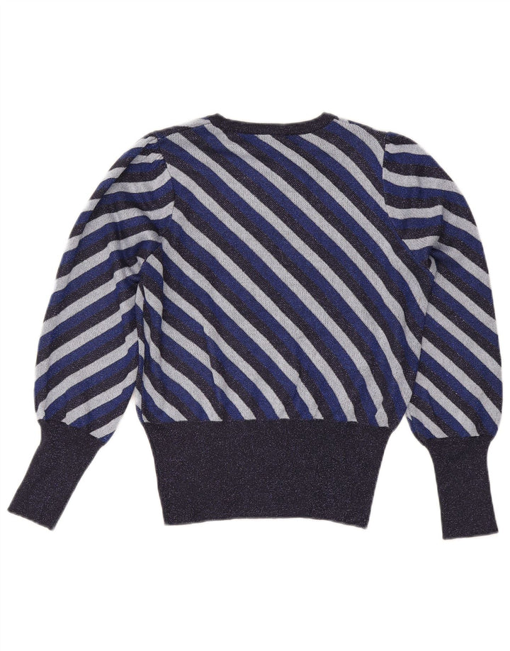 Marks & Spencer Dame Boat Neck Jumper Sweater UK 12 Medium Navy Blue
