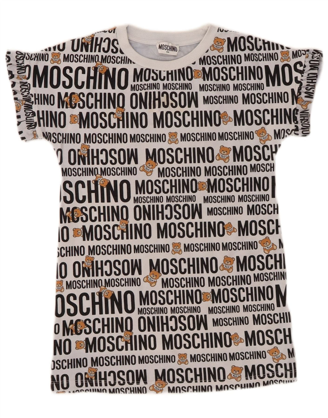 MOSCHINO Piger Grafisk T-Shirt Top 7-8 År Grå Bomuld