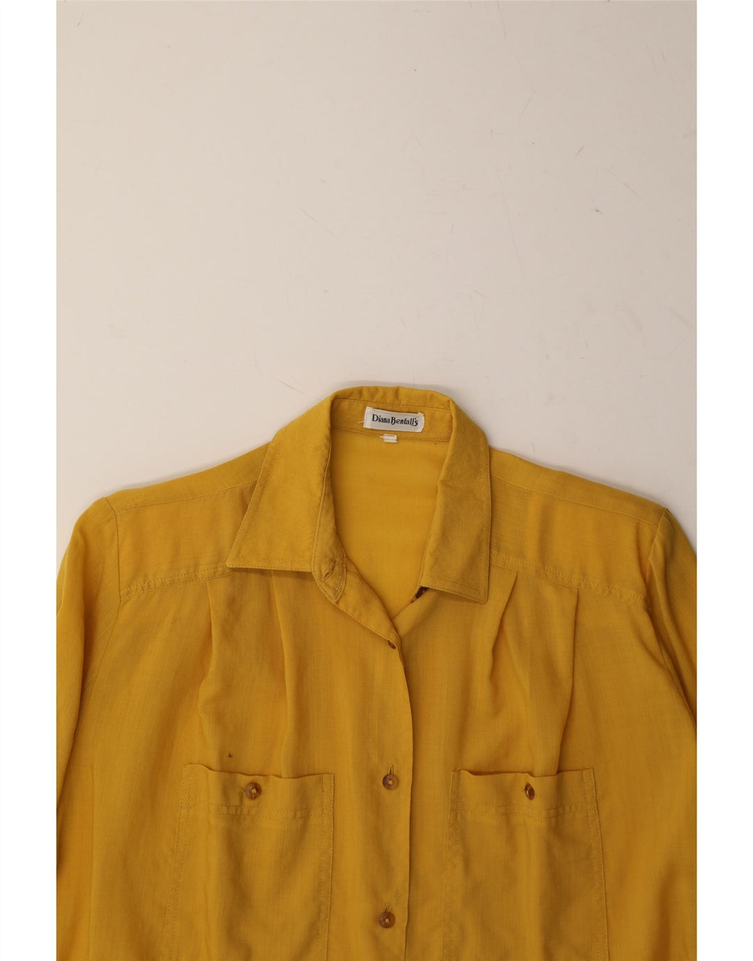 DIANA BENTALLS Womens Shirt Blouse UK 16 Large Yellow Vintage Diana Bentalls and Second-Hand Diana Bentalls from Messina Hembry 