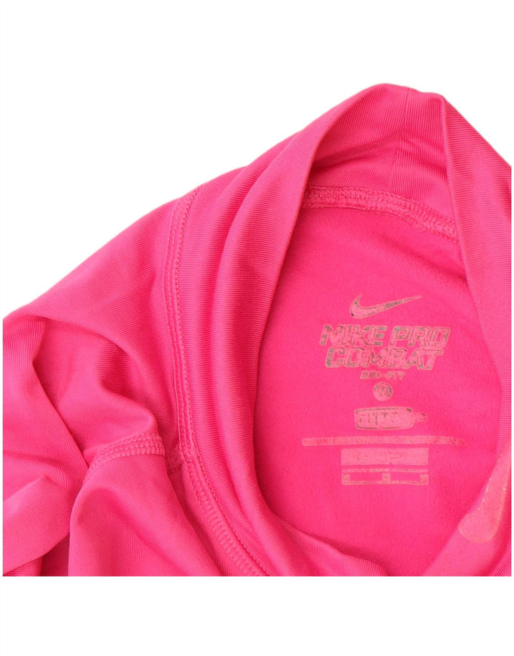 Nike Dame Dri Fit Top Langærmet UK 12 Medium Pink Polyester