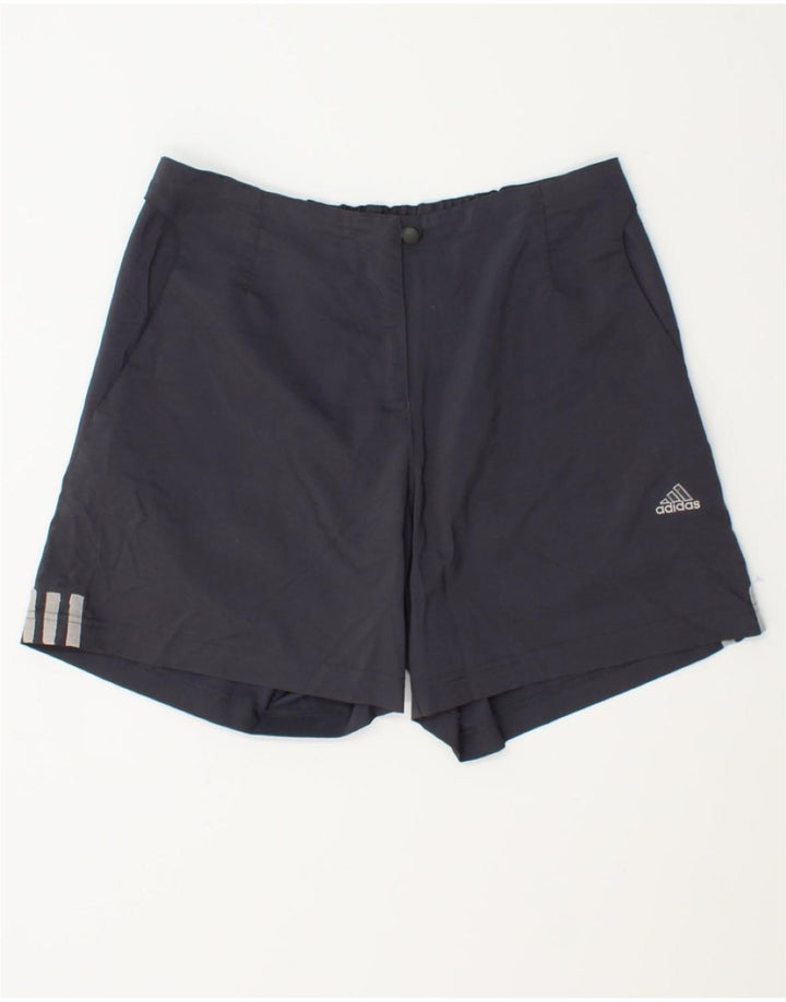 ADIDAS Womens Sport Shorts UK 14 Medium Navy Blue Vintage Adidas and Second-Hand Adidas from Messina Hembry 