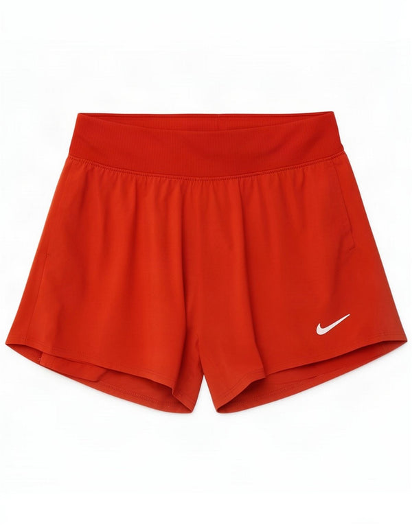Nike Womens Dri Fit Slim Sportshorts UK 8 Small Orange Polyester