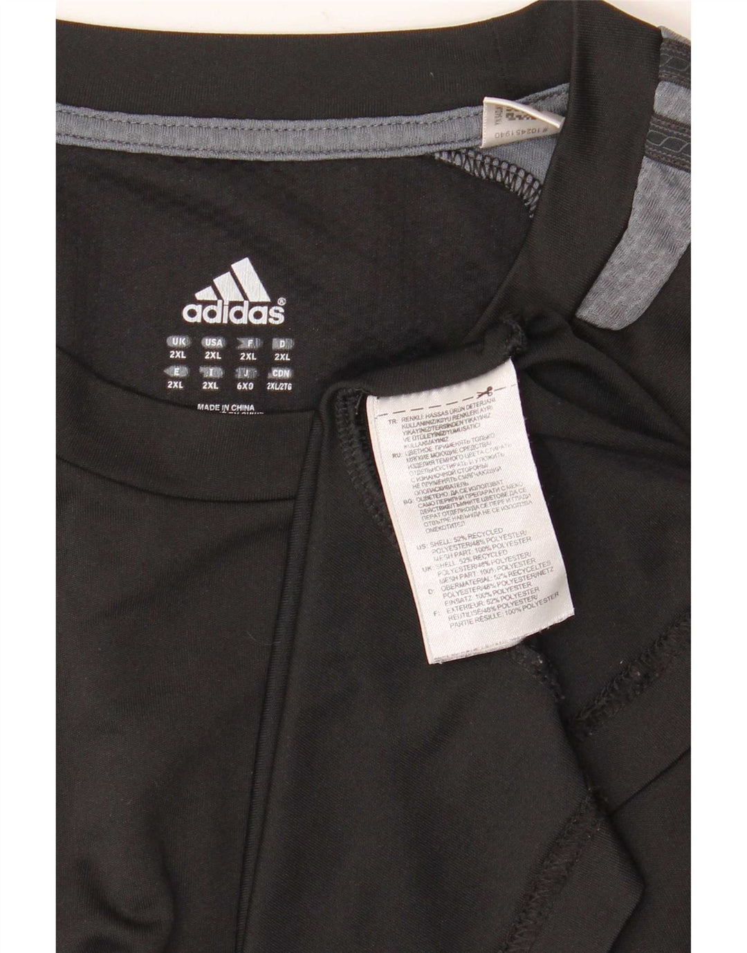 Adidas Herre Climacool T-Shirt Top 2XL Sort Colourblock Polyester