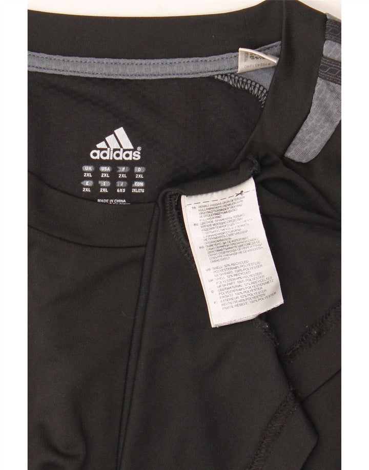 Adidas Herre Climacool T-Shirt Top 2XL Sort Colourblock Polyester