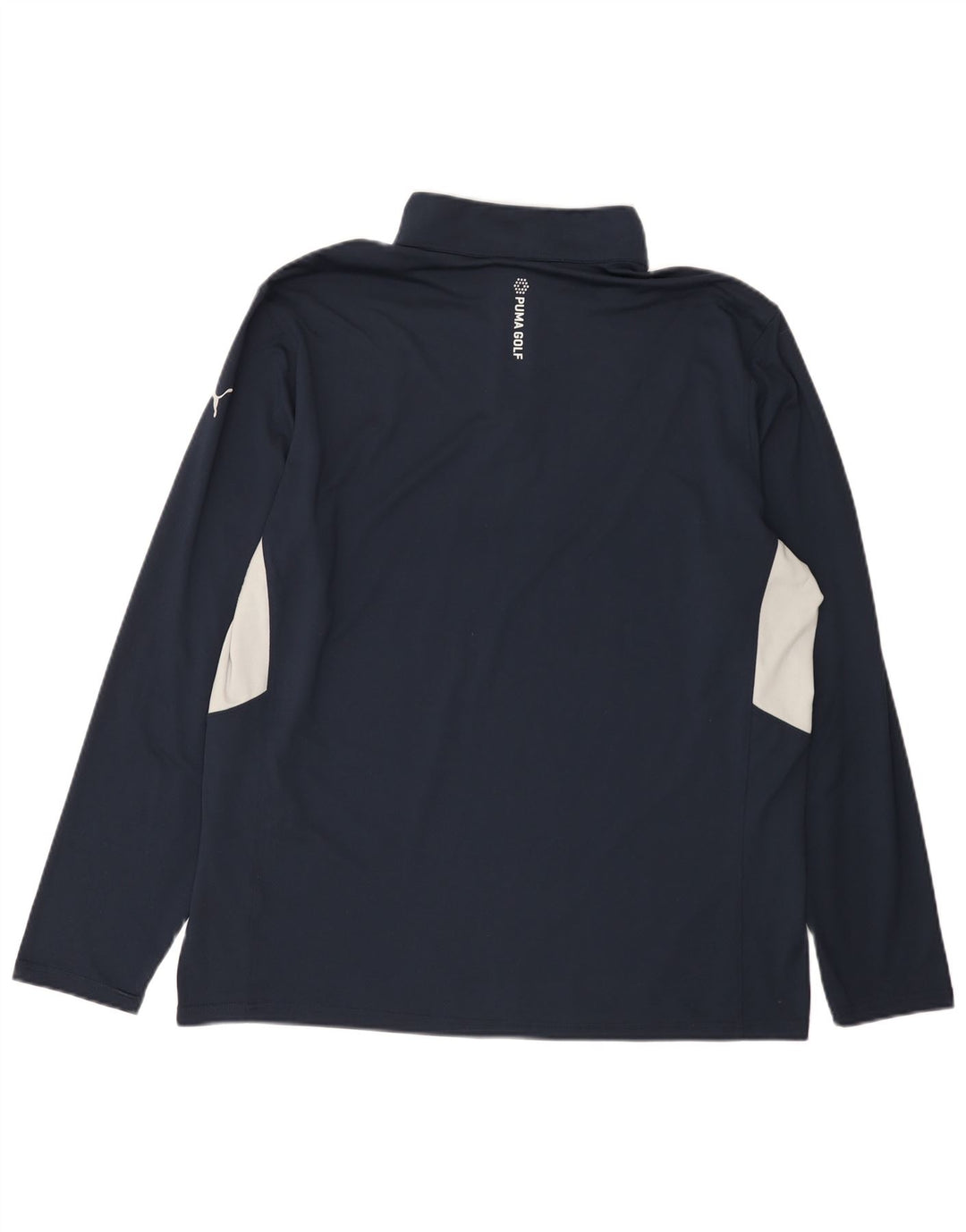 Puma Herre Zip Neck Pullover Træningsdragt Top XL Navy Blue Colourblock