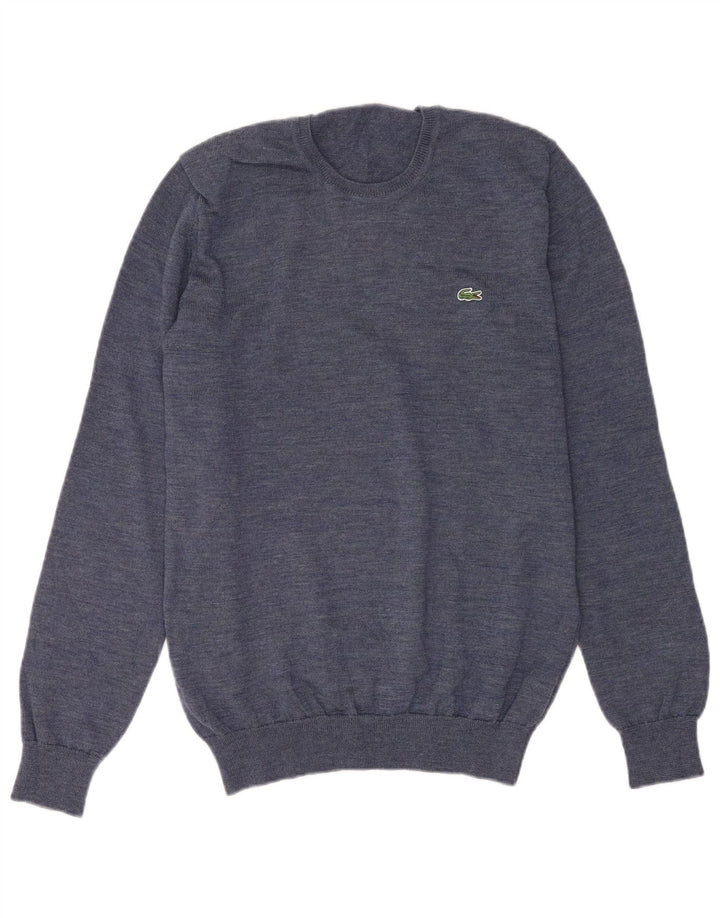 LACOSTE Herretrøjetrøje med rund hals str. 4 Medium blå uld