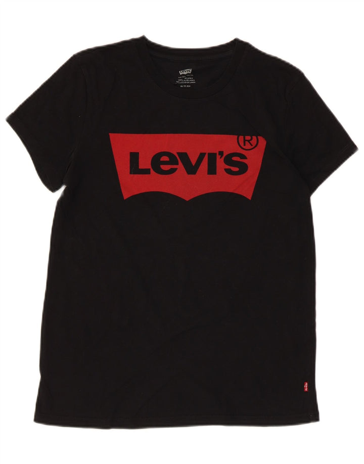 Levi's Grafisk T-shirt top til kvinder UK 6 XS Sort