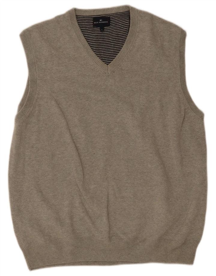 Marks & Spencer Herre Blue Harbor Vest Tank Top Stor Grå Bomuld