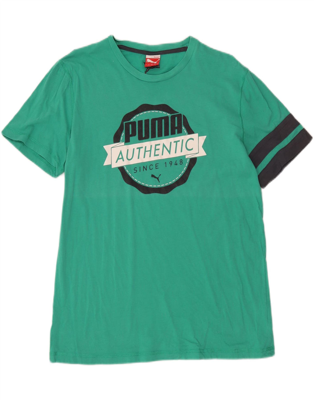 PUMA Mens Graphic T-Shirt Top Large Green Cotton