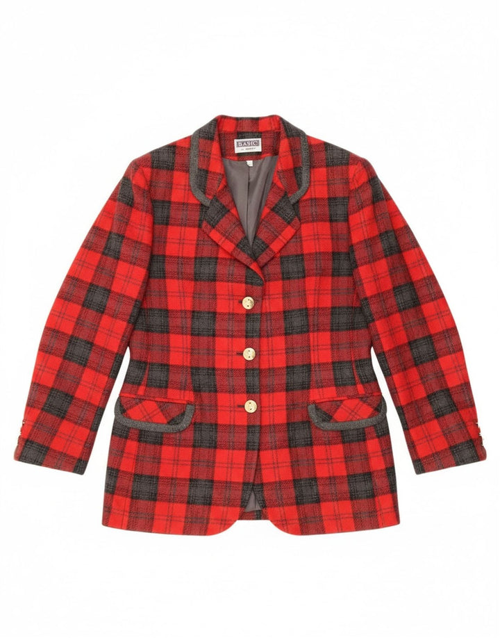 Bagarry Dame 3-knaps blazerjakke IT 44 Medium rød ternet uld